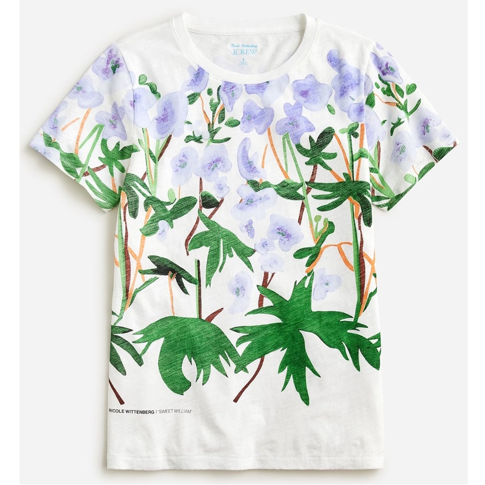 JCREW X NICOLE WITTENBERG GRAPHIC TEE SZ SMALL NWT